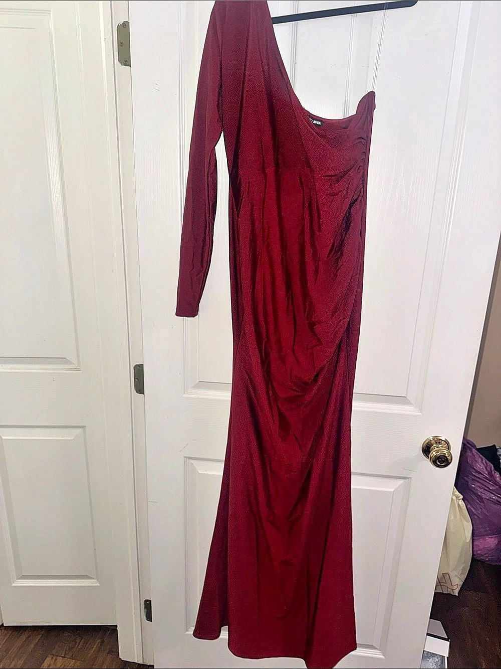 Fashion Nova A Forever Love Maxi Dress in Burgundy Size XL Like New